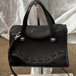 Brighton Pebble Leather Bag with Smooth Leather Detail and Detachable Strap
